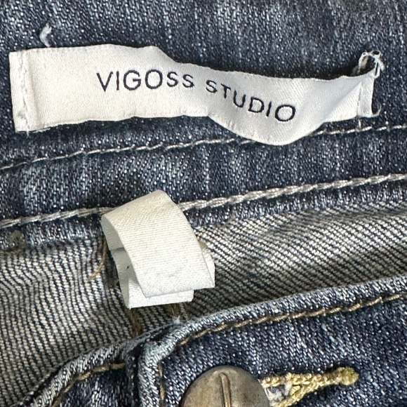 Vigoss Studio Distressed Cuffed The New York Capri Jeans 27 - Picture 6 of 9